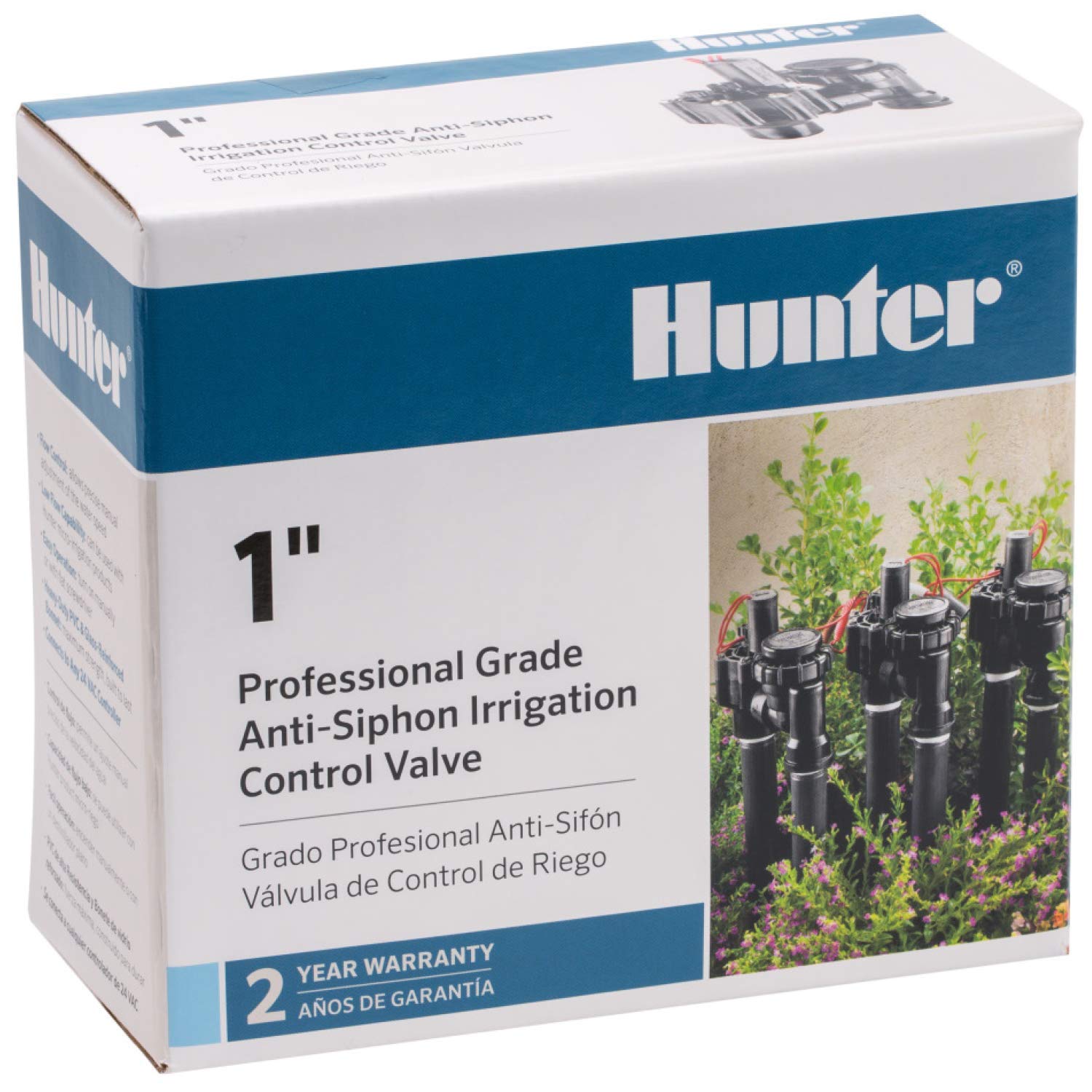 Hunter 1" Anti Siphon Irrigation Valve, Sprinkler Valve with Backflow Preventer, Flow Control, 24V Solenoid, Fits Lawn Sprinkler and Drip Irrigation Systems (PGV-101-ASV) - Image 4