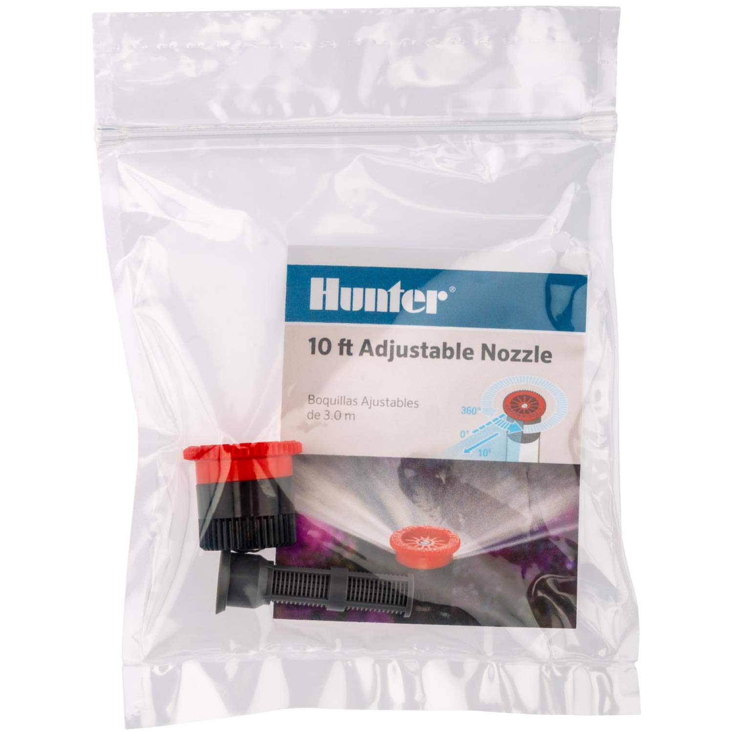 Hunter 10A Adjustable Sprinkler Nozzle, Lawn Sprinkler Nozzle Replacement, 10 ft Radius, Full Circle to Narrow Arc, Fits Most Pop Up Sprinkler Heads, Pro Grade, Red - Image 3