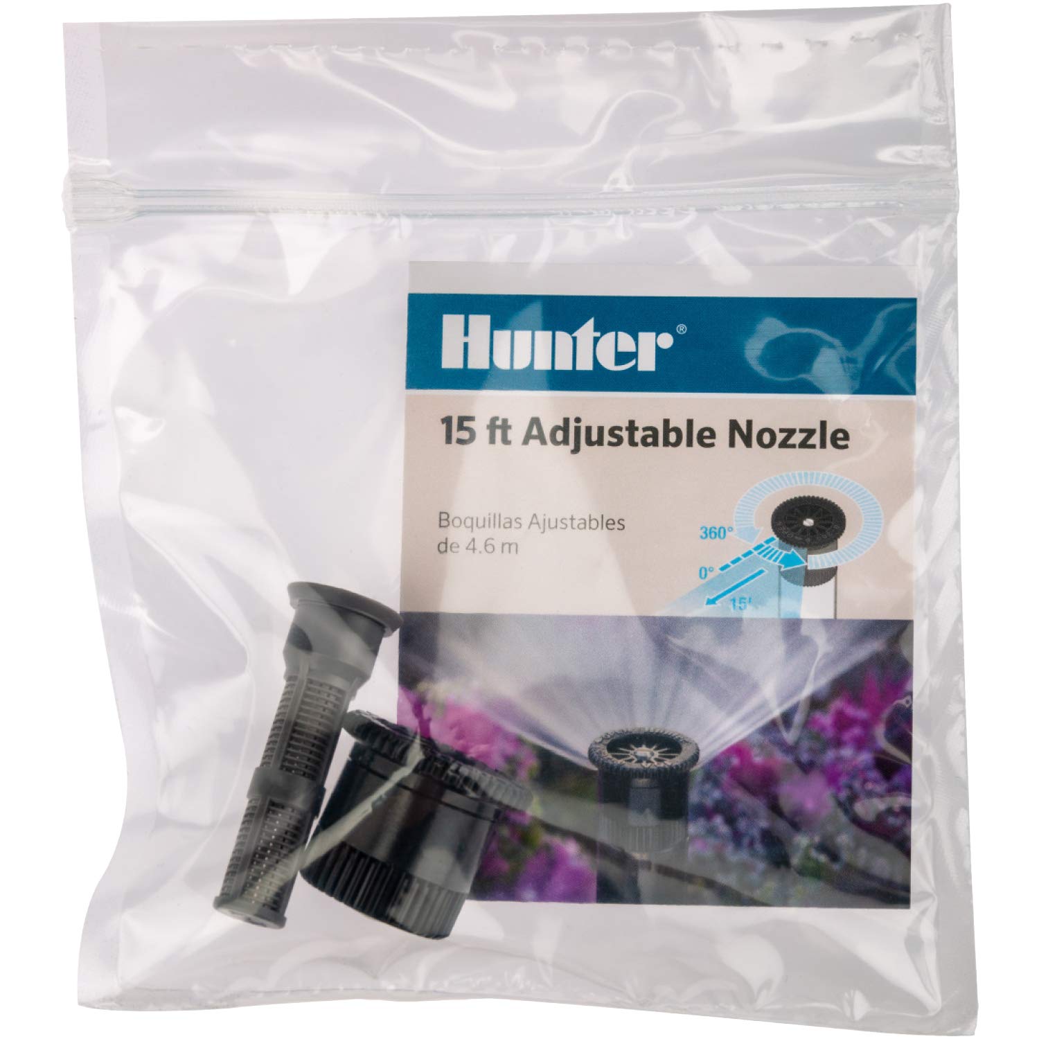 Hunter 15A Adjustable Spray Nozzle, 0° to 360° Arc, 15 ft Radius, High Precision Pop Up Sprinkler Head for Lawn and Landscape Irrigation - Image 3