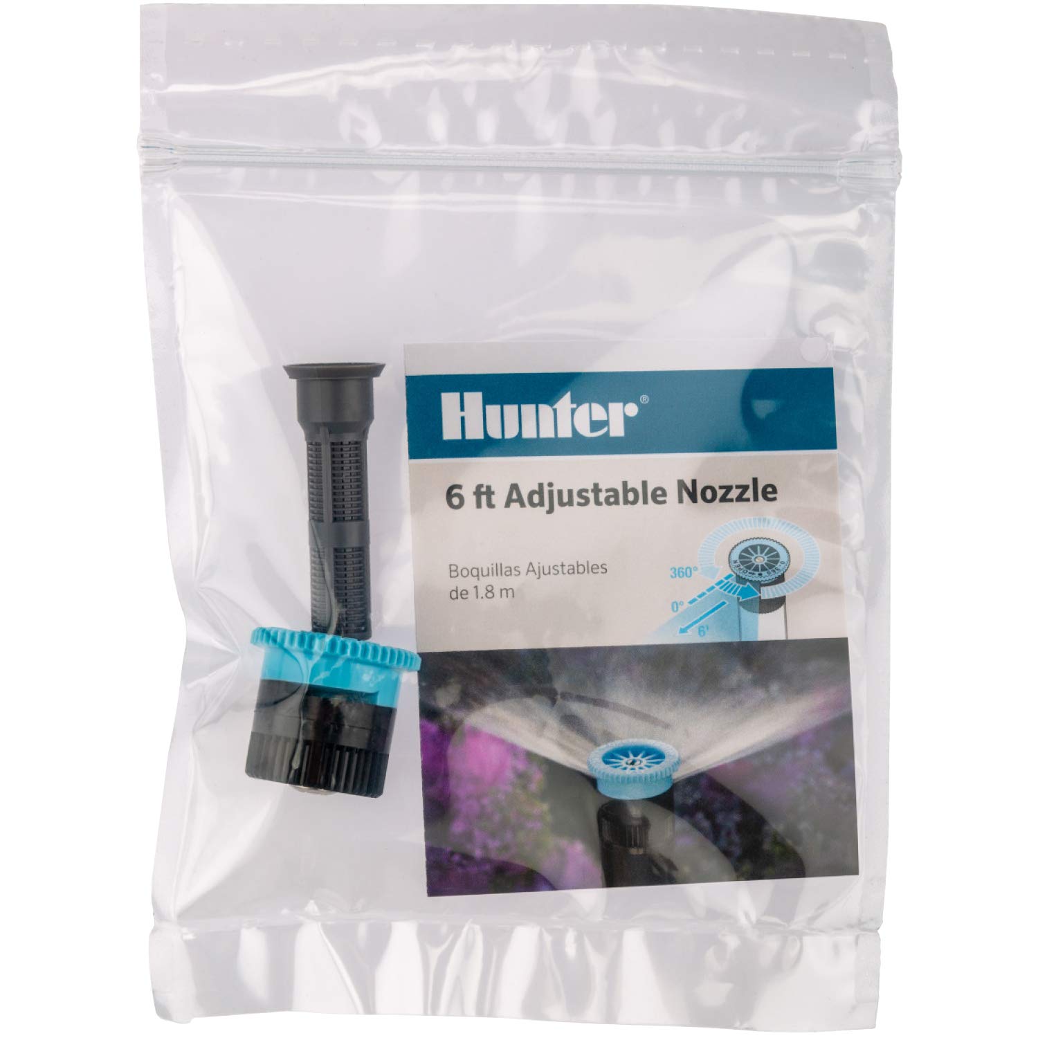 Hunter 6A Adjustable Arc Sprinkler Nozzle, 6' Radius, Lawn Irrigation Spray Head, 0–360° Pattern, Short-Range Water Coverage, Easy Installation, Light Blue - Image 3