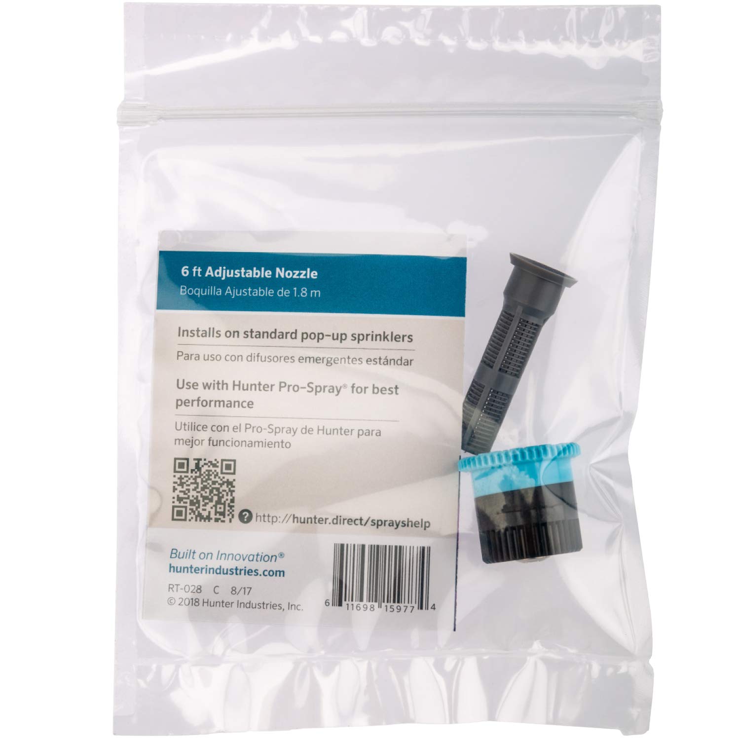 Hunter 6A Adjustable Arc Sprinkler Nozzle, 6' Radius, Lawn Irrigation Spray Head, 0–360° Pattern, Short-Range Water Coverage, Easy Installation, Light Blue - Image 4