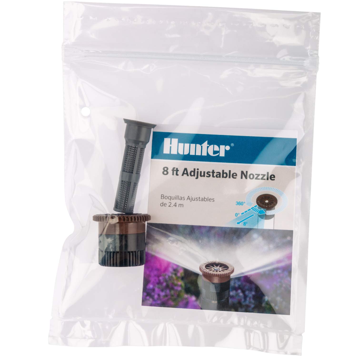 Hunter 8A Pro Adjustable Spray Nozzle, 8' Radius, Precise 0° to 360° Arc, Efficient Watering for Lawn and Garden, Fits Most Pop Up Sprinkler Bodies, Brown - Image 3