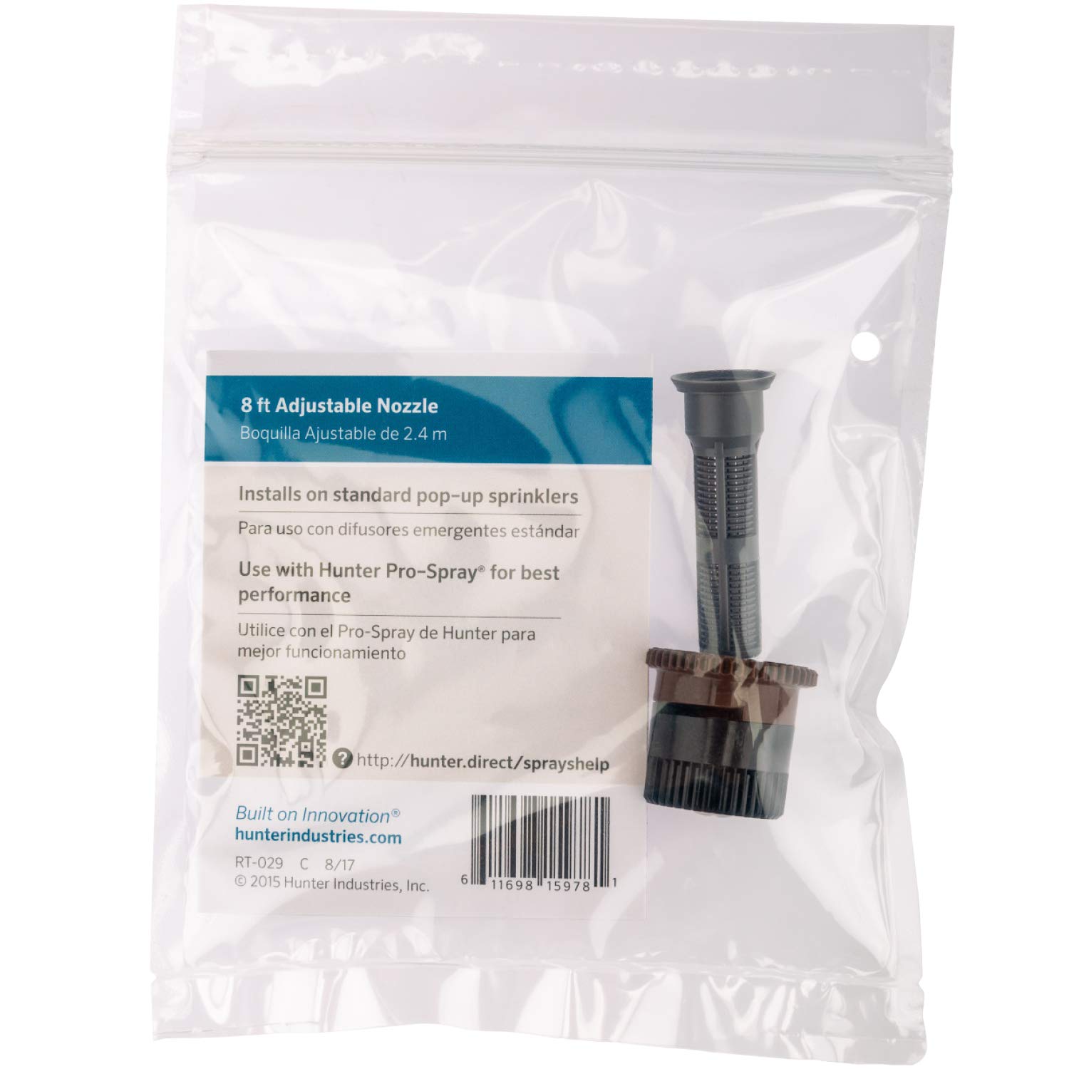 Hunter 8A Pro Adjustable Spray Nozzle, 8' Radius, Precise 0° to 360° Arc, Efficient Watering for Lawn and Garden, Fits Most Pop Up Sprinkler Bodies, Brown - Image 4