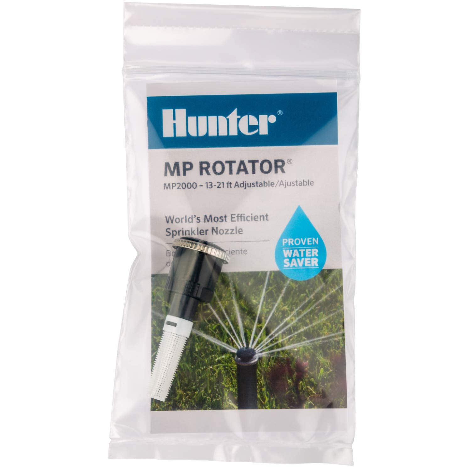 Hunter MP2000-90 Sprinkler Nozzle, Rotating Multi-Stream Head, Adjustable Arc 90 to 210 Degrees, 13 to 21 ft Radius, Water Saving, Fits Most Pop-Up Spray Bodies - Image 4