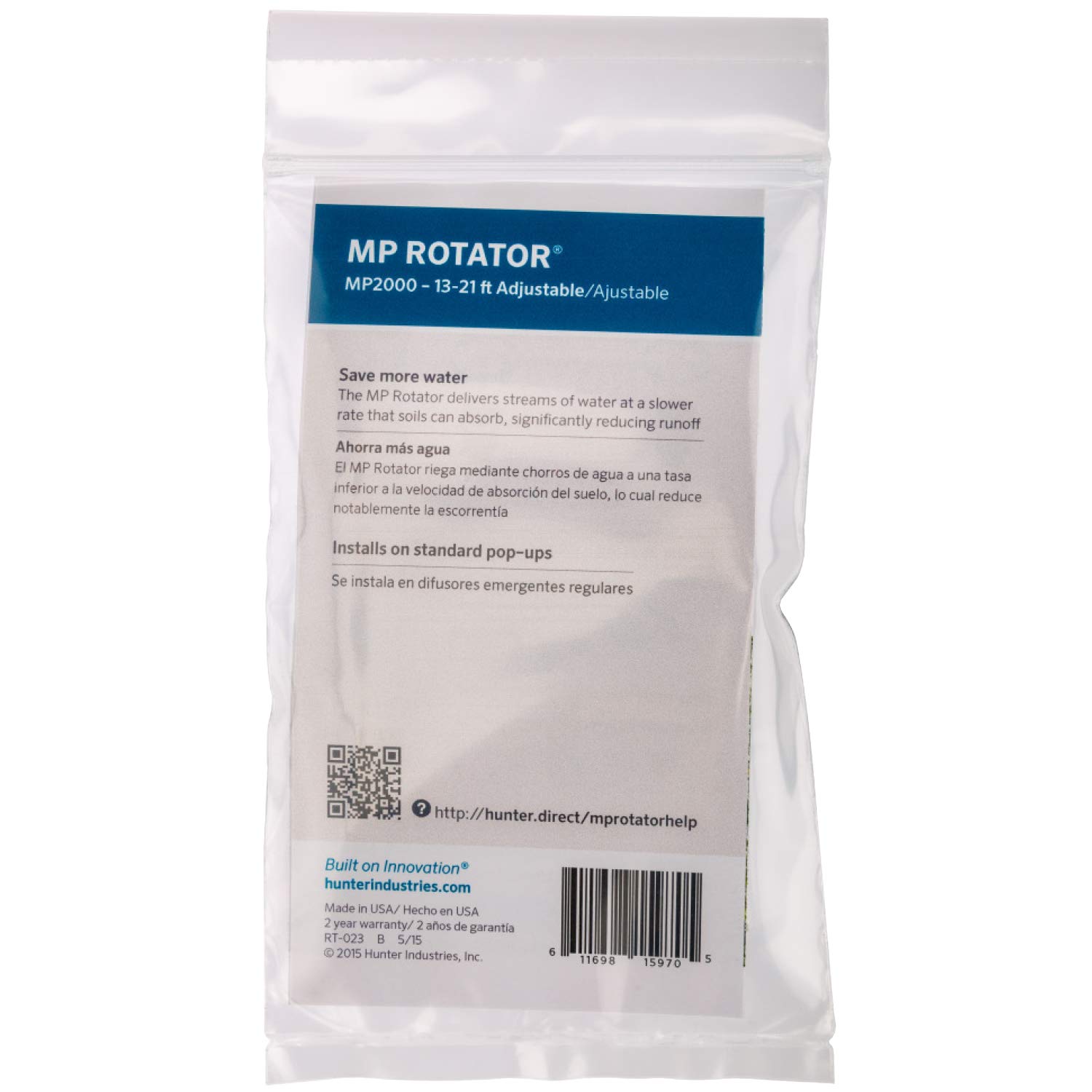 Hunter MP2000-90 Sprinkler Nozzle, Rotating Multi-Stream Head, Adjustable Arc 90 to 210 Degrees, 13 to 21 ft Radius, Water Saving, Fits Most Pop-Up Spray Bodies - Image 5