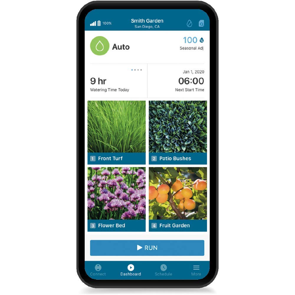 Hunter NODE-BT-100 Bluetooth Battery Operated Sprinkler Controller with Solenoid, Waterproof Irrigation Timer, Easy Install, for Gardens, Lawns, Parks, Greenhouses - Image 7