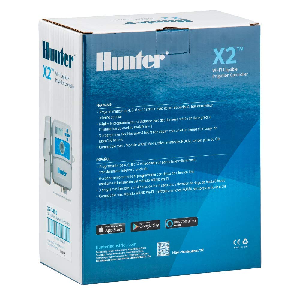 Hunter X2 4 Zone Sprinkler Controller, Outdoor Irrigation Timer for Lawn and Garden, Smart Watering with Weather-Based Scheduling and Cycle and Soak, Smart Controller Ready with Optional WiFi Module - Image 5